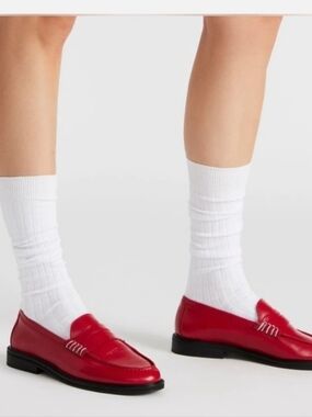 Steve Madden Madison Classic Red Leather Loafers Size 6.5